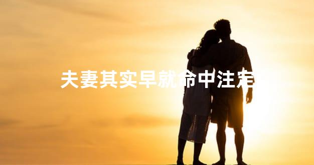 夫妻其实早就命中注定