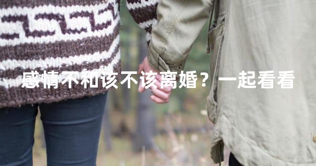 感情不和该不该离婚？一起看看