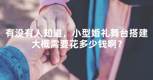 有没有人知道，小型婚礼舞台搭建大概需要花多少钱啊？