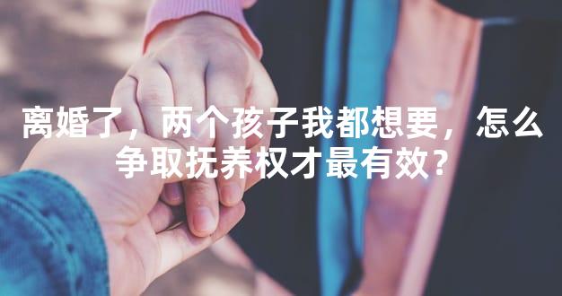 离婚了，两个孩子我都想要，怎么争取抚养权才最有效？