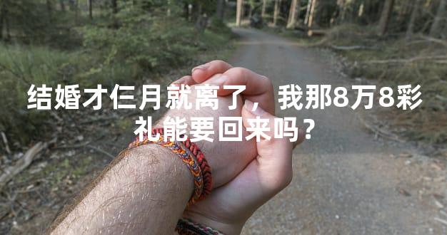 结婚才仨月就离了，我那8万8彩礼能要回来吗？
